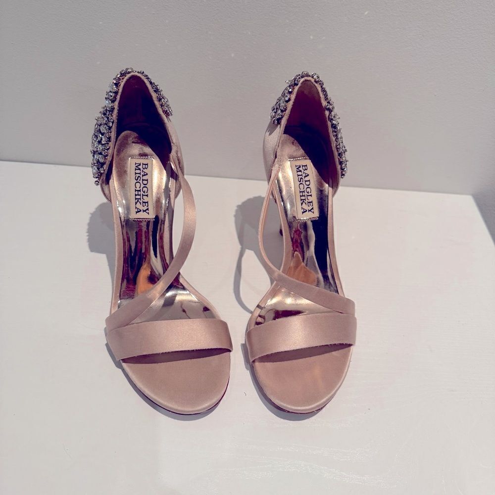 Badgley Mischka - Pauline Pump Heel Light Pink Rhinestones Size 6 Women’s